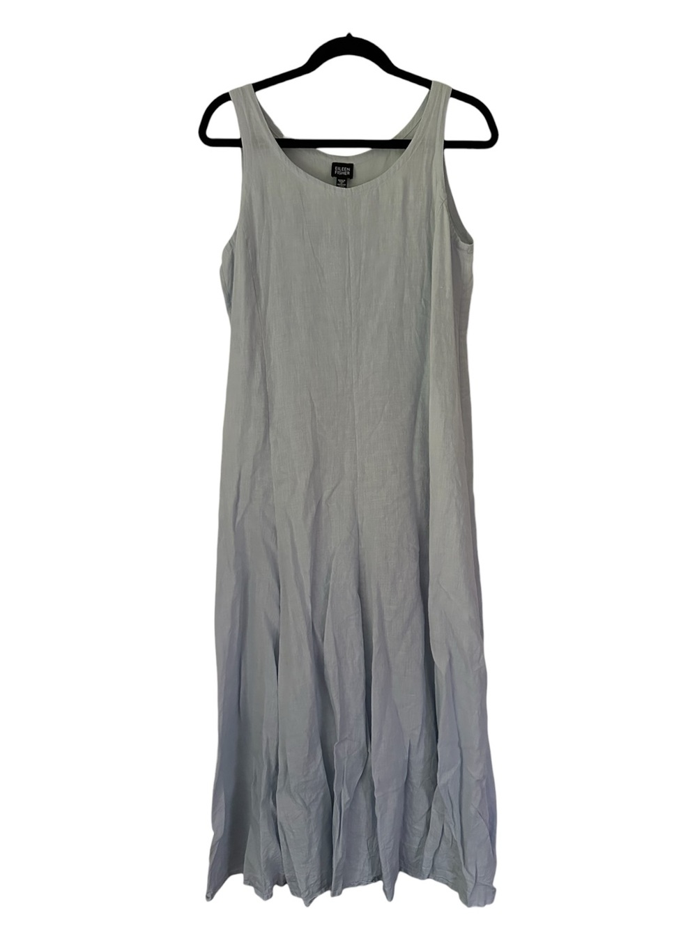 Eileen Fisher Light Gray Sleeveless Linen Maxi Dress